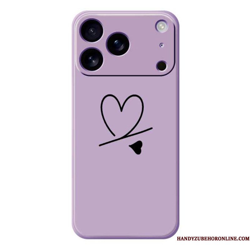 Hoesje iPhone 17 Pro Vloeibare Siliconen Met Hartje