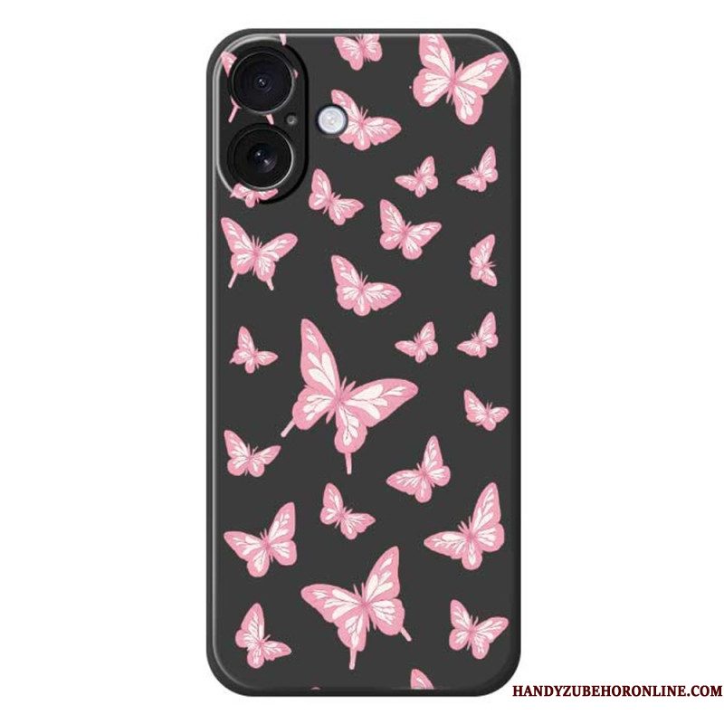 Hoesje iPhone 17 Vlinders Van Vloeibare Siliconen