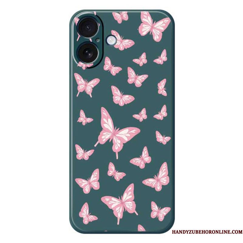 Hoesje iPhone 17 Vlinders Van Vloeibare Siliconen