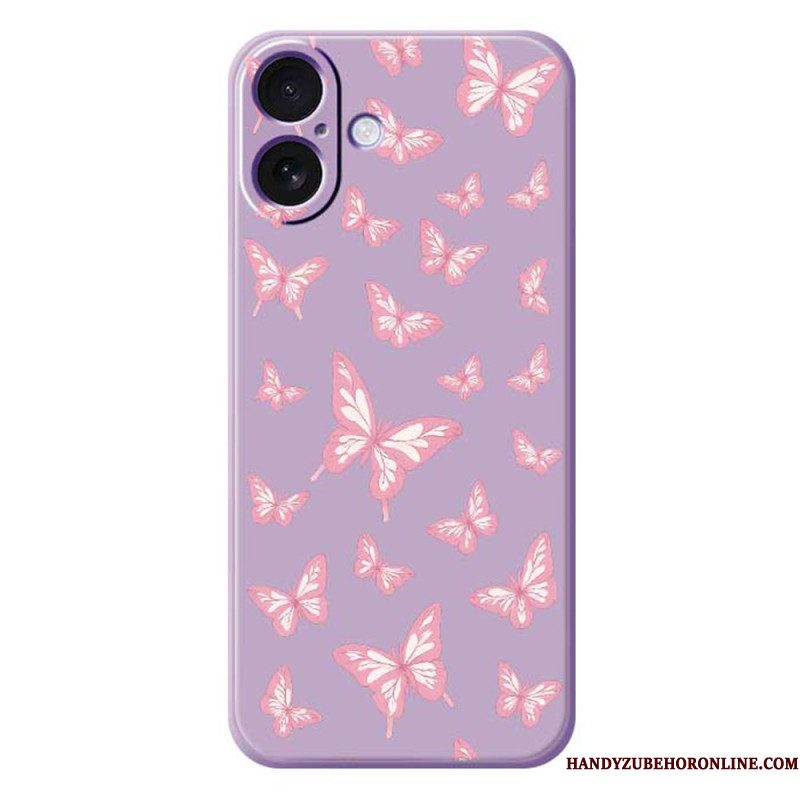 Hoesje iPhone 17 Vlinders Van Vloeibare Siliconen
