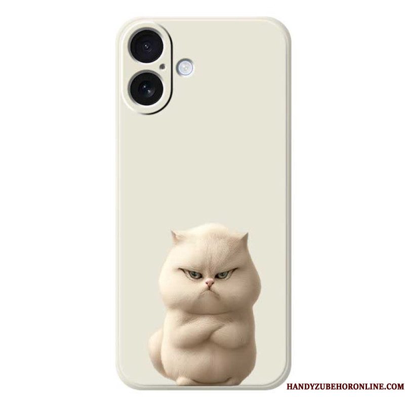 Hoesje iPhone 17 Vloeibare Siliconen Angry Cat Bescherming Hoesje