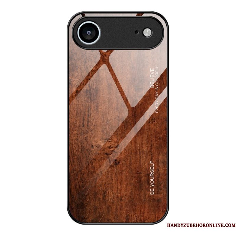 Hoesje iPhone Air Gehard Glas Met Houteffect