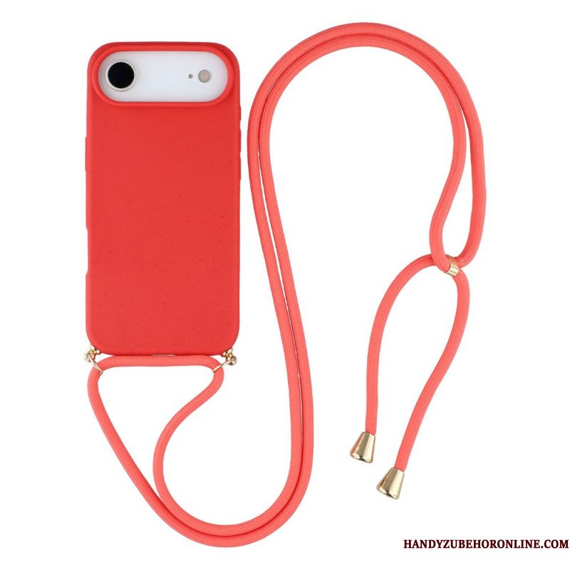 Hoesje iPhone Air Met Siliconenkoord En Tarwevezel