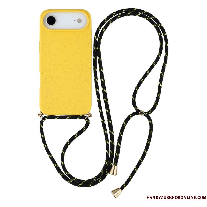 Hoesje iPhone Air Met Siliconenkoord En Tarwevezel