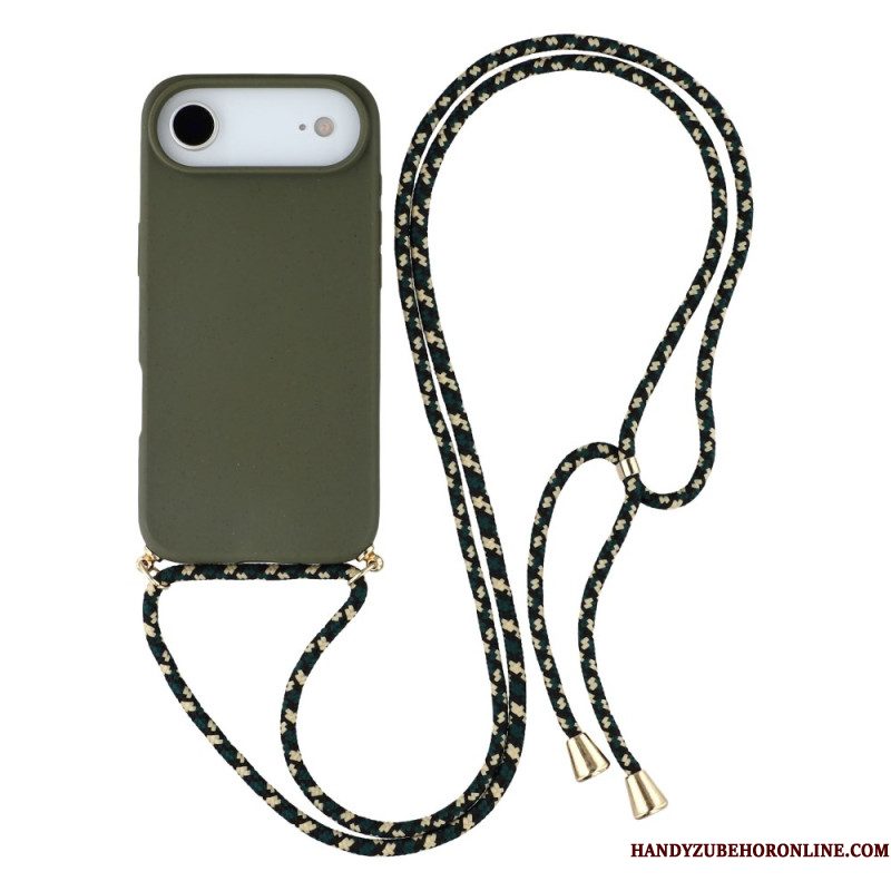 Hoesje iPhone Air Met Siliconenkoord En Tarwevezel