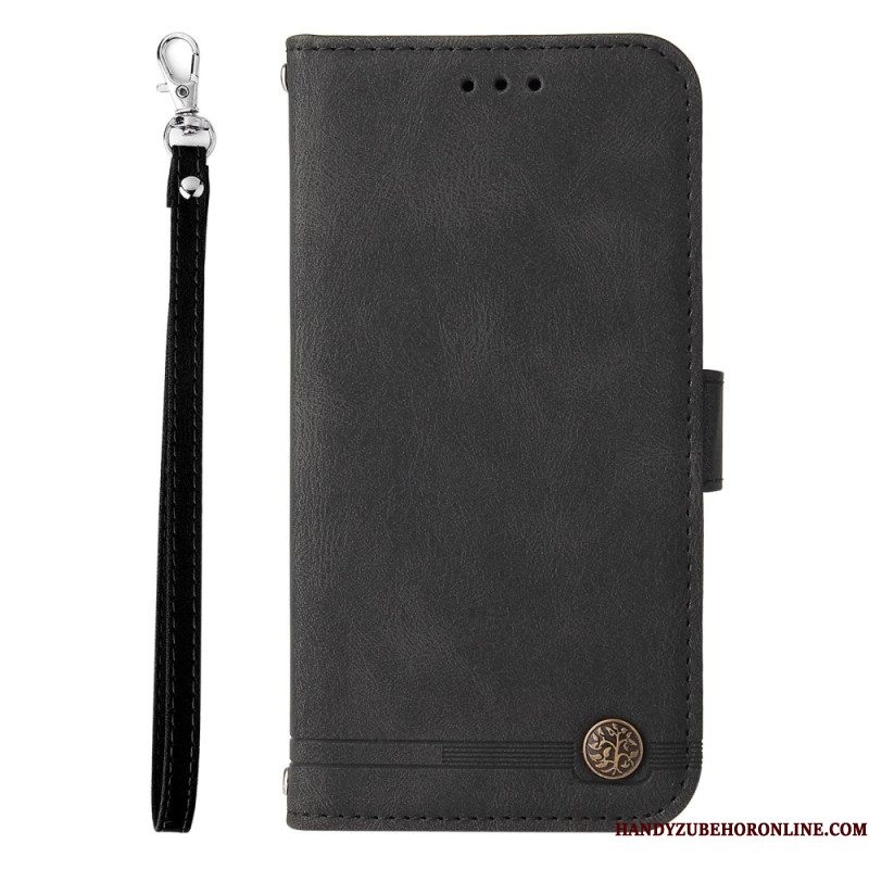 Leren Hoesje Huawei Nova 13 Vintage Klinknagel En Bandje Bescherming Hoesje