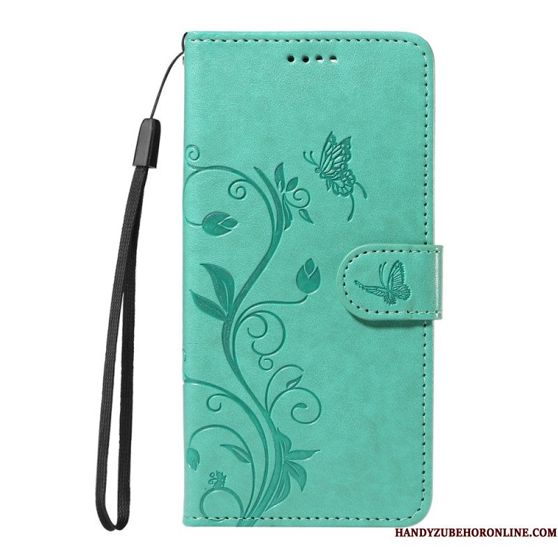 Leren Hoesje Huawei Pura 80 Pro Bloemenpatroon