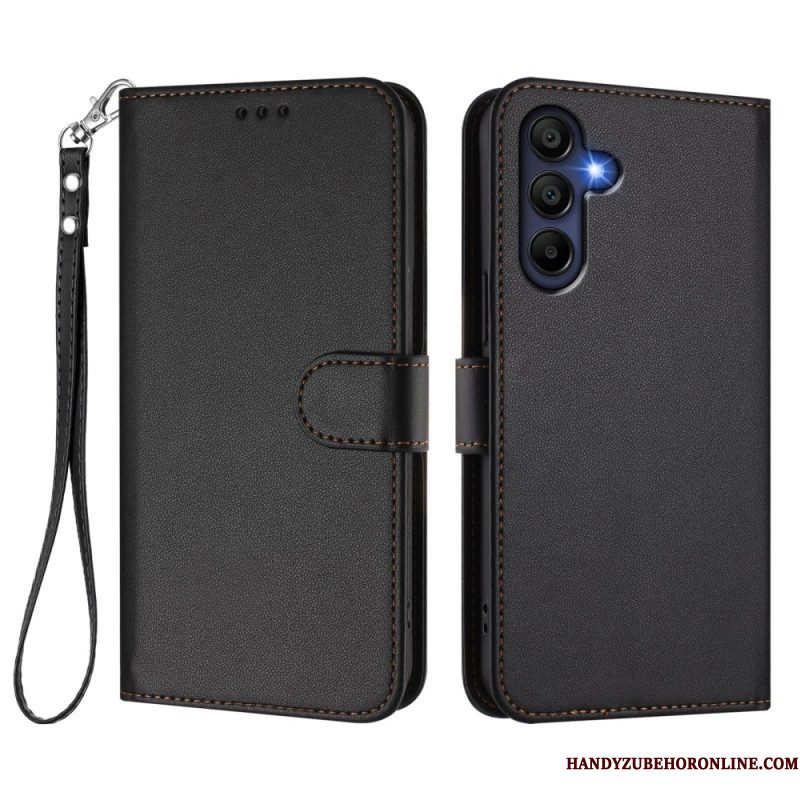 Leren Hoesje Samsung Galaxy A17 4g / 5g Eenvoudig Ontwerp Met Koord Bescherming Hoesje
