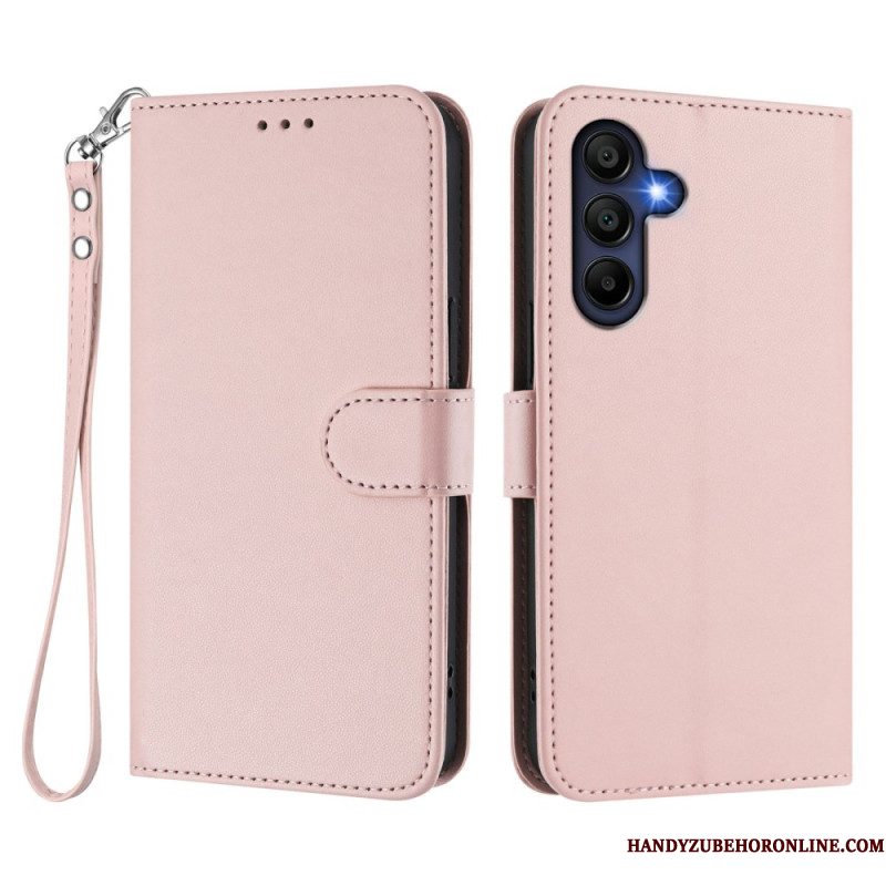 Leren Hoesje Samsung Galaxy A17 4g / 5g Eenvoudig Ontwerp Met Koord Bescherming Hoesje