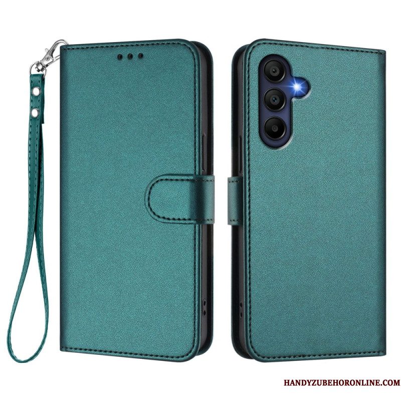 Leren Hoesje Samsung Galaxy A17 4g / 5g Eenvoudig Ontwerp Met Koord Bescherming Hoesje