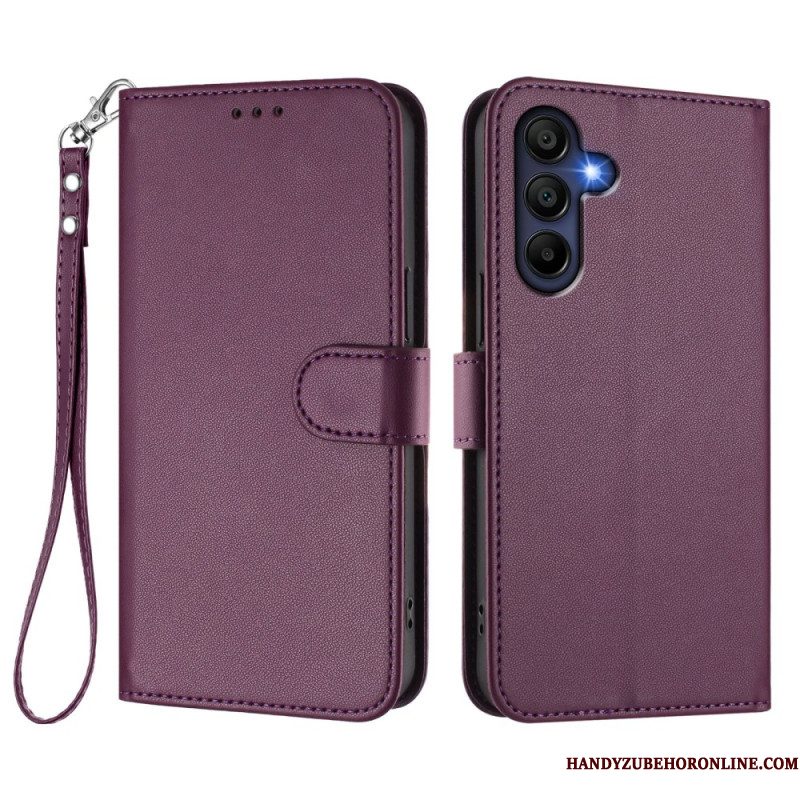 Leren Hoesje Samsung Galaxy A17 4g / 5g Eenvoudig Ontwerp Met Koord Bescherming Hoesje