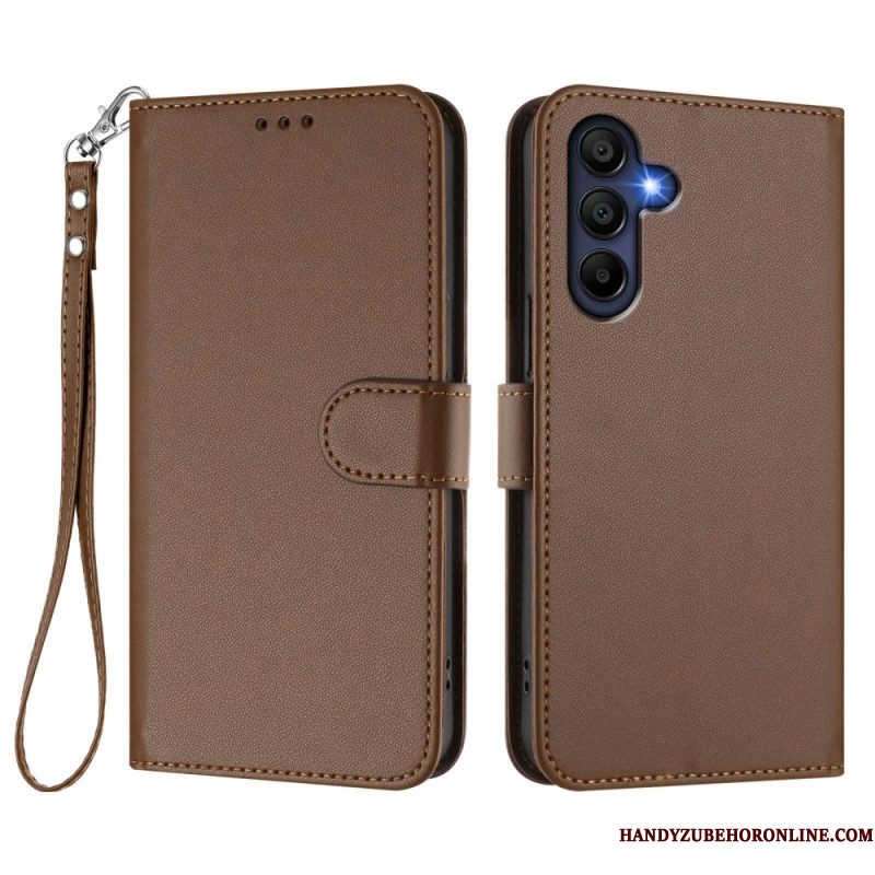 Leren Hoesje Samsung Galaxy A17 4g / 5g Eenvoudig Ontwerp Met Koord Bescherming Hoesje