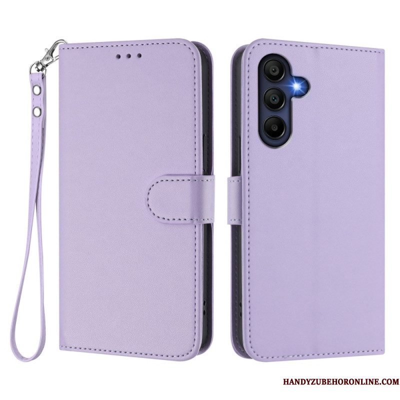 Leren Hoesje Samsung Galaxy A17 4g / 5g Eenvoudig Ontwerp Met Koord Bescherming Hoesje