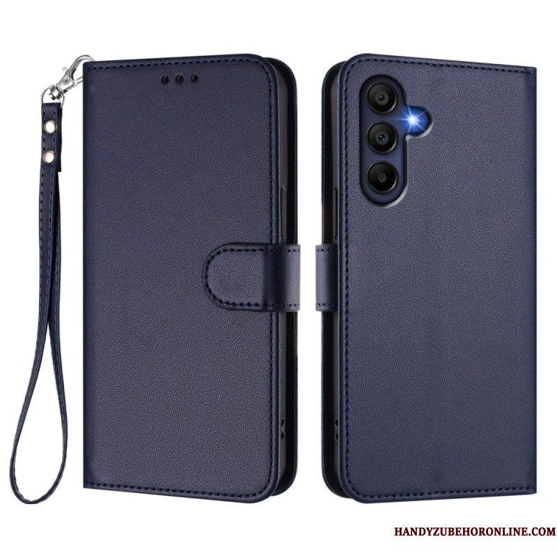Leren Hoesje Samsung Galaxy A17 4g / 5g Eenvoudig Ontwerp Met Koord Bescherming Hoesje