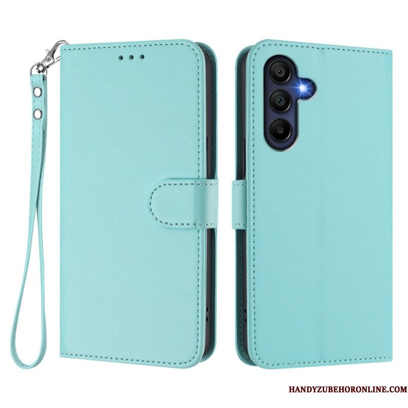 Leren Hoesje Samsung Galaxy A17 4g / 5g Eenvoudig Ontwerp Met Koord Bescherming Hoesje
