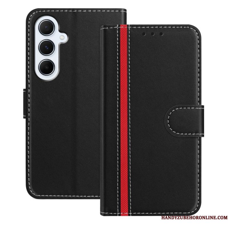 Leren Hoesje Samsung Galaxy A17 4g / 5g Gekleurde Rand