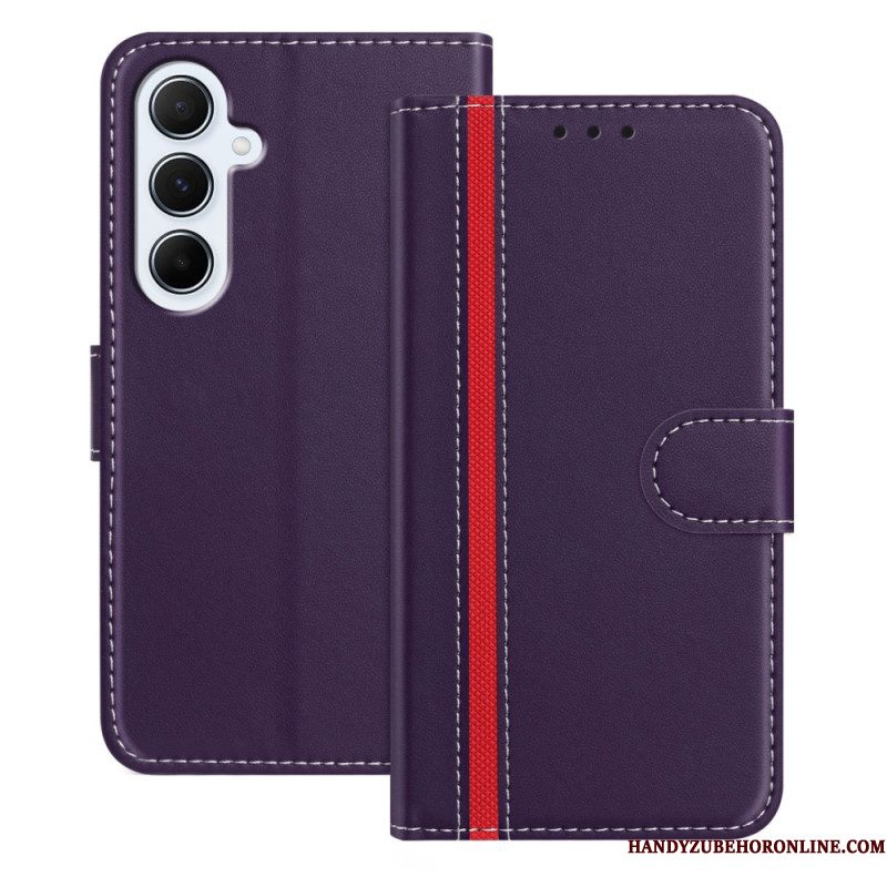 Leren Hoesje Samsung Galaxy A17 4g / 5g Gekleurde Rand