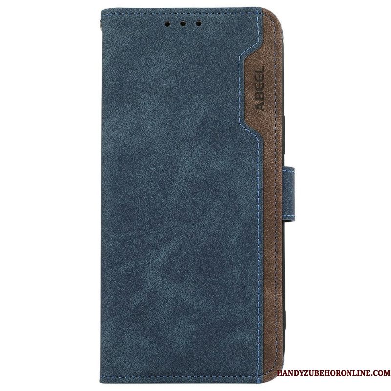 Leren Hoesje Samsung Galaxy A17 4g / 5g Tweekleurig Abeel Bescherming Hoesje