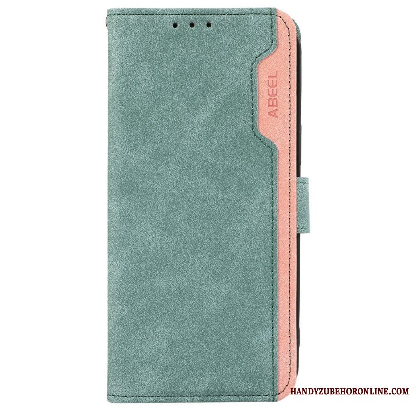 Leren Hoesje Samsung Galaxy A17 4g / 5g Tweekleurig Abeel Bescherming Hoesje