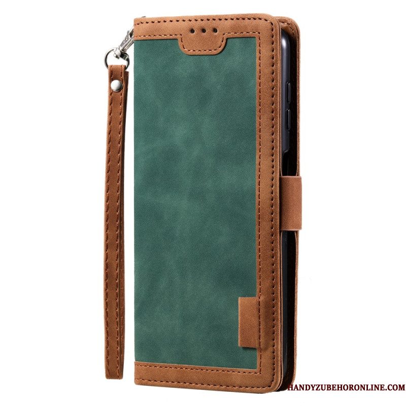 Leren Hoesje Samsung Galaxy A17 4g / 5g Vintage Rfid-portemonnee Bescherming Hoesje