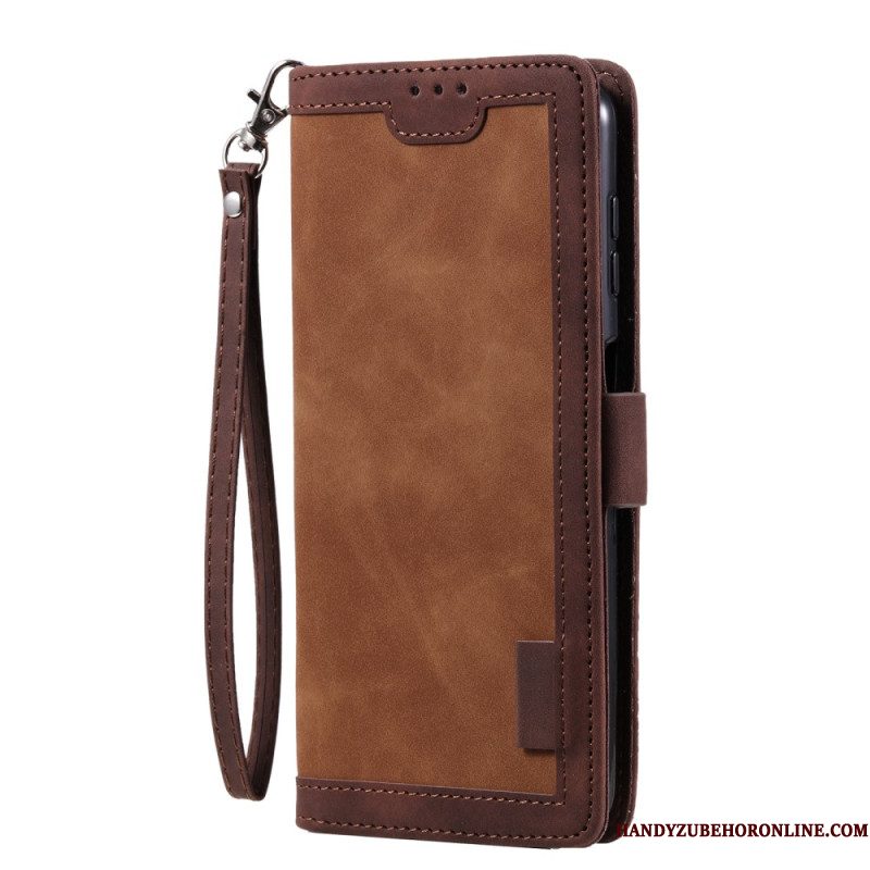 Leren Hoesje Samsung Galaxy A17 4g / 5g Vintage Rfid-portemonnee Bescherming Hoesje