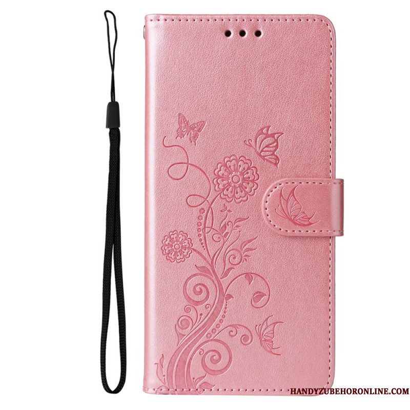 Leren Hoesje Samsung Galaxy S25 5g Edge Bloemenprint Bescherming Hoesje