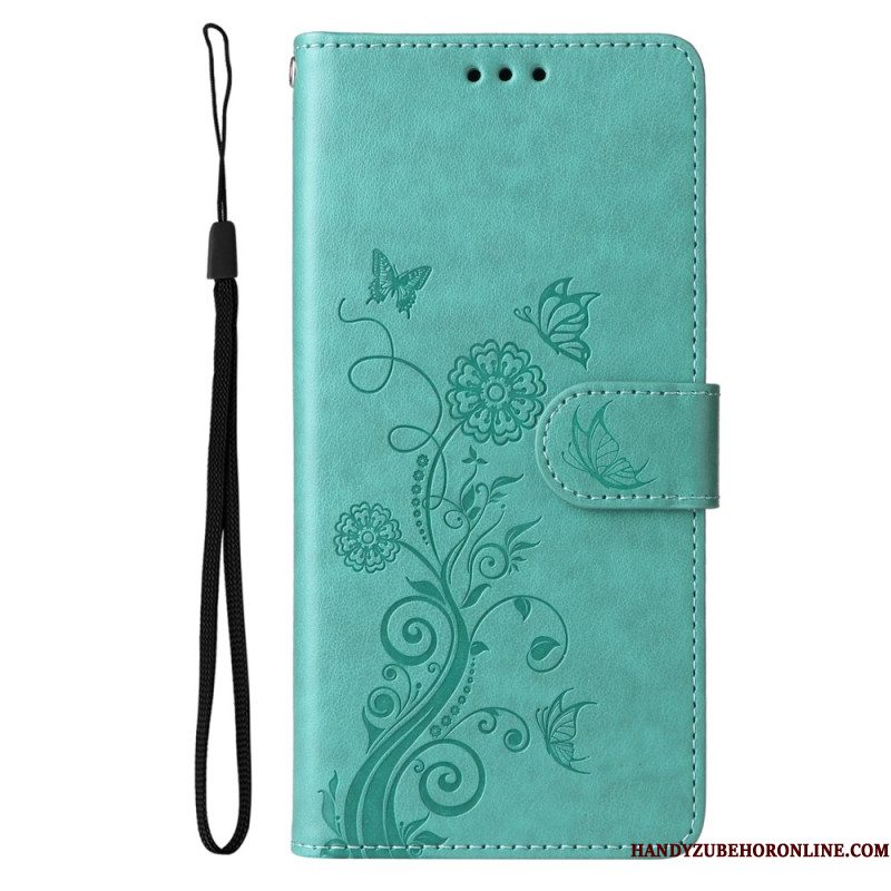 Leren Hoesje Samsung Galaxy S25 5g Edge Bloemenprint Bescherming Hoesje