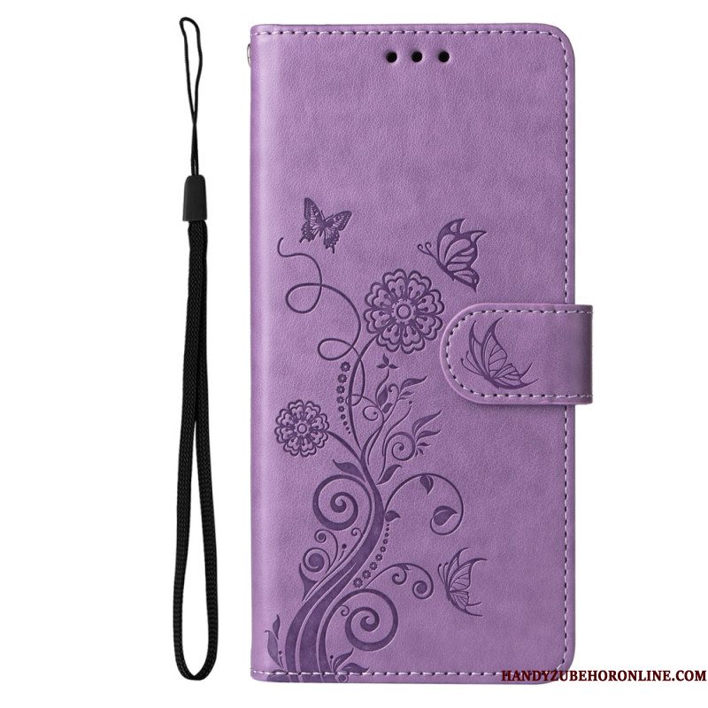Leren Hoesje Samsung Galaxy S25 5g Edge Bloemenprint Bescherming Hoesje