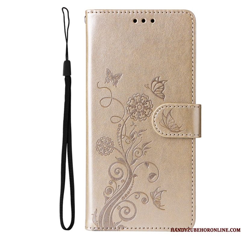 Leren Hoesje Samsung Galaxy S25 5g Edge Bloemenprint Bescherming Hoesje
