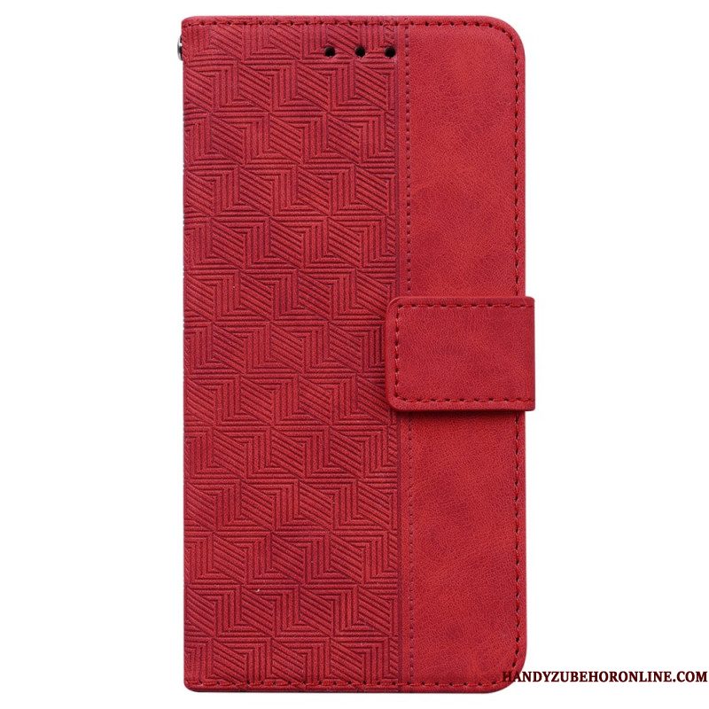 Leren Hoesje Samsung Galaxy S25 5g Edge Geweven Patroon Bescherming Hoesje