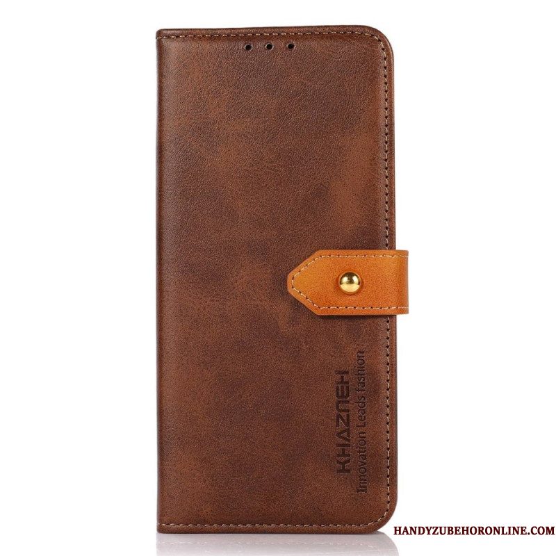 Leren Hoesje Samsung Galaxy S25 5g Edge Khazneh Gouden Sluiting