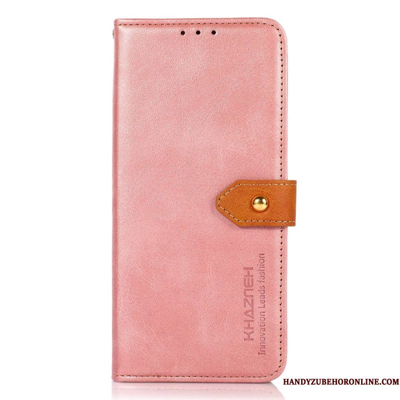 Leren Hoesje Samsung Galaxy S25 5g Edge Khazneh Gouden Sluiting