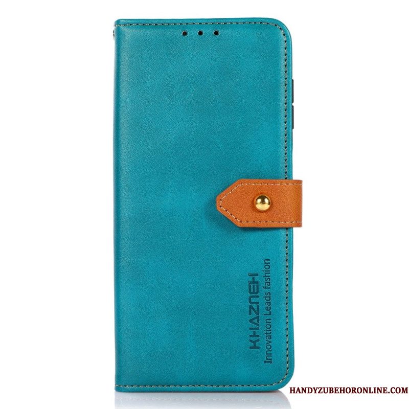 Leren Hoesje Samsung Galaxy S25 5g Edge Khazneh Gouden Sluiting