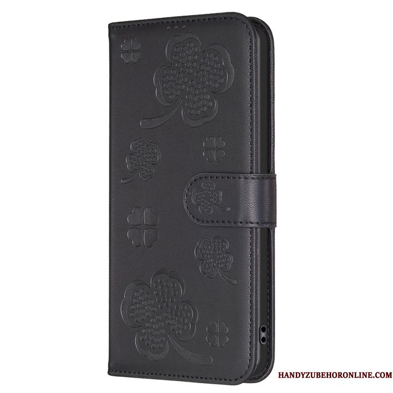 Leren Hoesje Samsung Galaxy S25 5g Edge Klaverpatroon