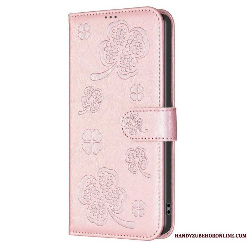 Leren Hoesje Samsung Galaxy S25 5g Edge Klaverpatroon