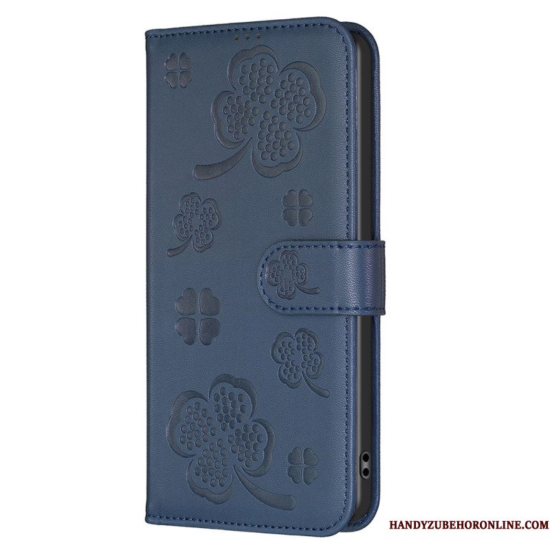 Leren Hoesje Samsung Galaxy S25 5g Edge Klaverpatroon