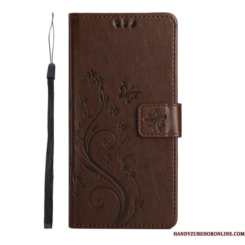 Leren Hoesje Samsung Galaxy S25 5g Edge Kleine Bloemen Bescherming Hoesje