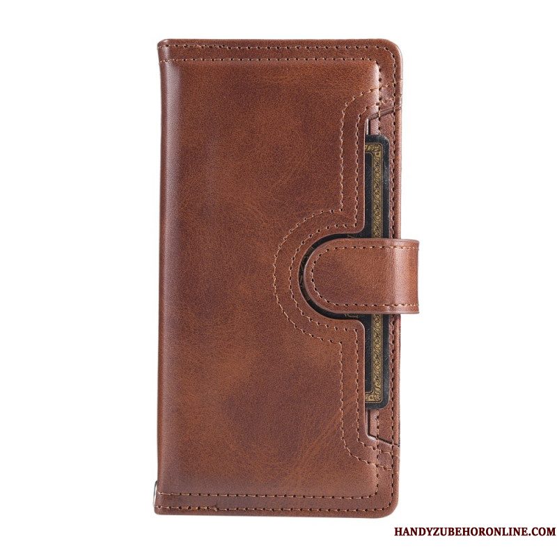 Leren Hoesje Samsung Galaxy S25 5g Edge Magnetische Portemonnee En Sleutelkoord Bescherming Hoesje