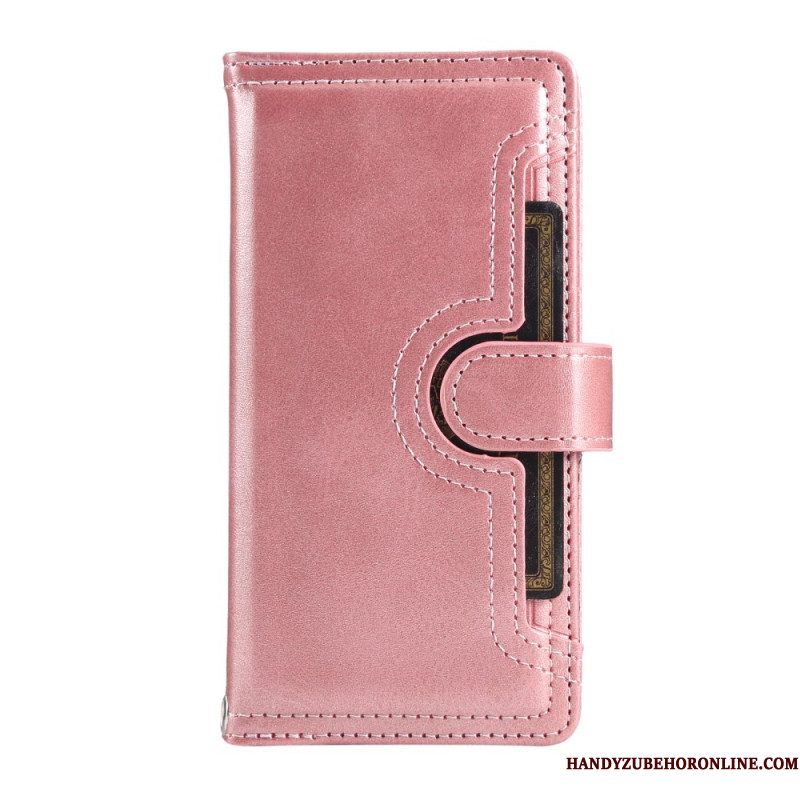 Leren Hoesje Samsung Galaxy S25 5g Edge Magnetische Portemonnee En Sleutelkoord Bescherming Hoesje
