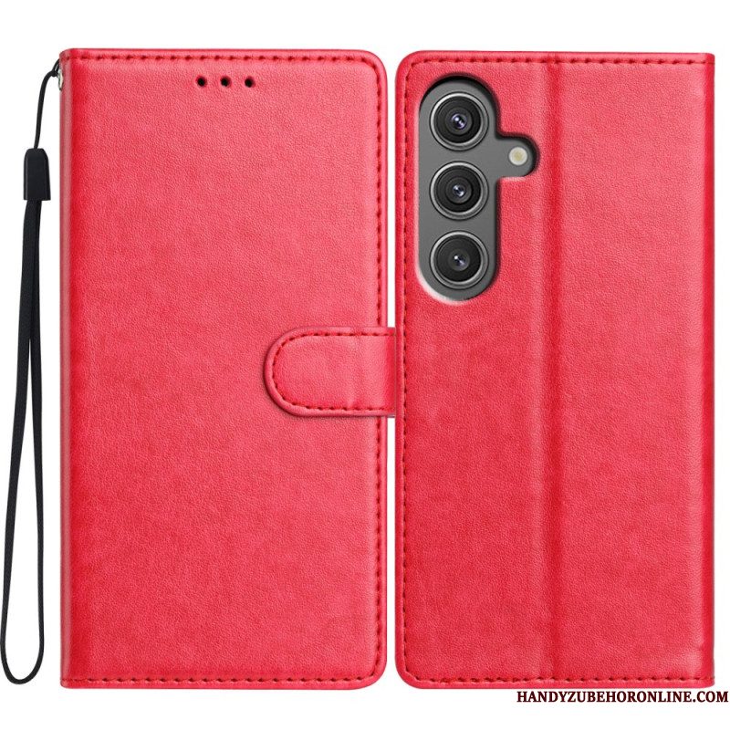 Leren Hoesje Samsung Galaxy S25 5g Effen Kunstleer Bescherming Hoesje
