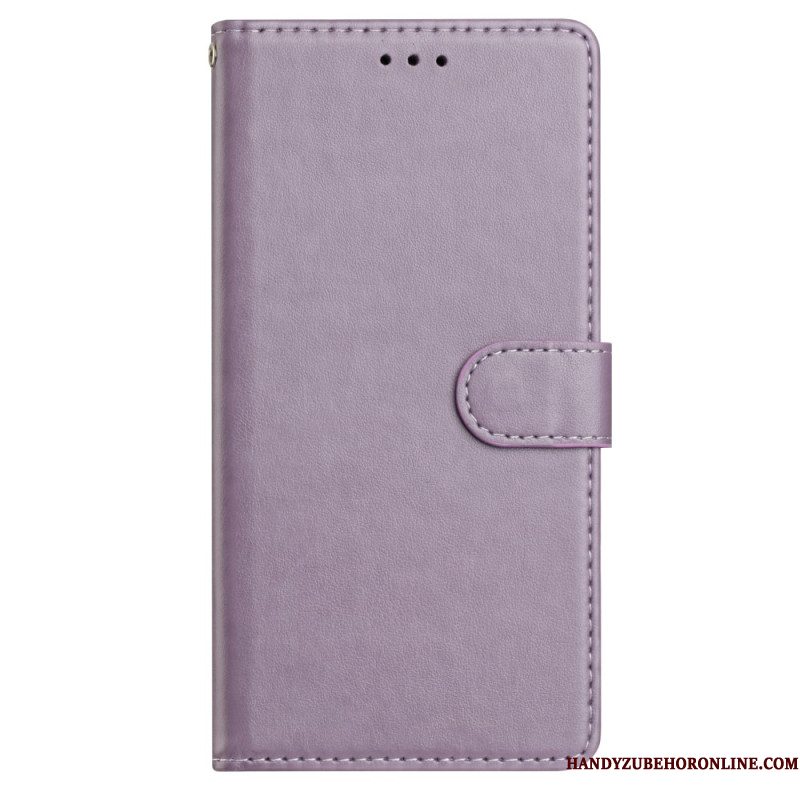 Leren Hoesje Samsung Galaxy S25 5g Effen Kunstleer Bescherming Hoesje