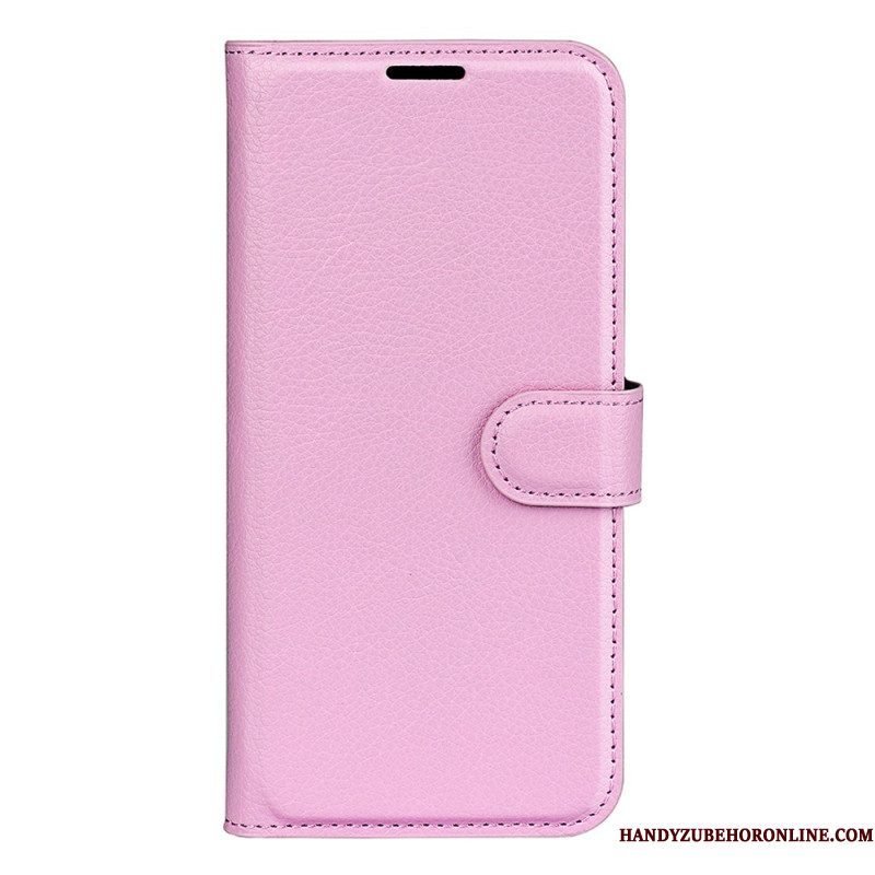 Leren Hoesje Samsung Galaxy S25 5g Klassiek Lychee-imitatieleer Bescherming Hoesje