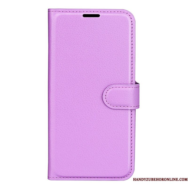 Leren Hoesje Samsung Galaxy S25 5g Klassiek Lychee-imitatieleer Bescherming Hoesje