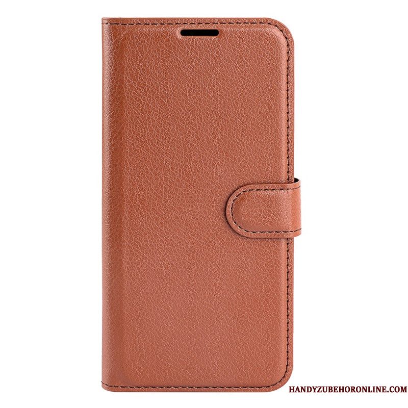 Leren Hoesje Samsung Galaxy S25 5g Klassiek Lychee-imitatieleer Bescherming Hoesje