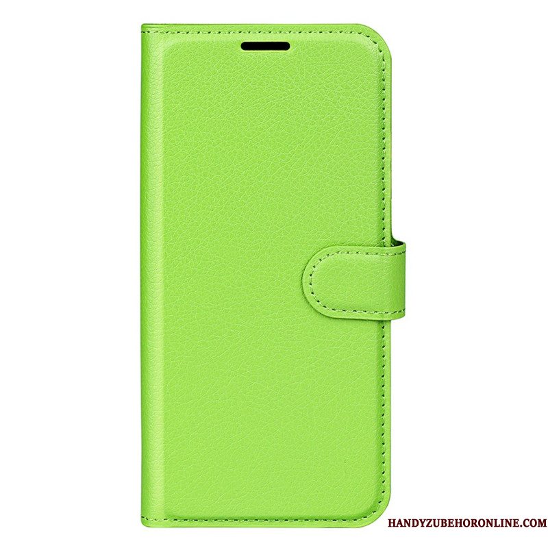 Leren Hoesje Samsung Galaxy S25 5g Klassiek Lychee-imitatieleer Bescherming Hoesje