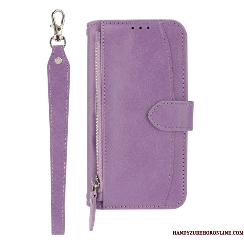 Leren Hoesje Samsung Galaxy S25 5g Vak Met Rits Riem En Schouderriem