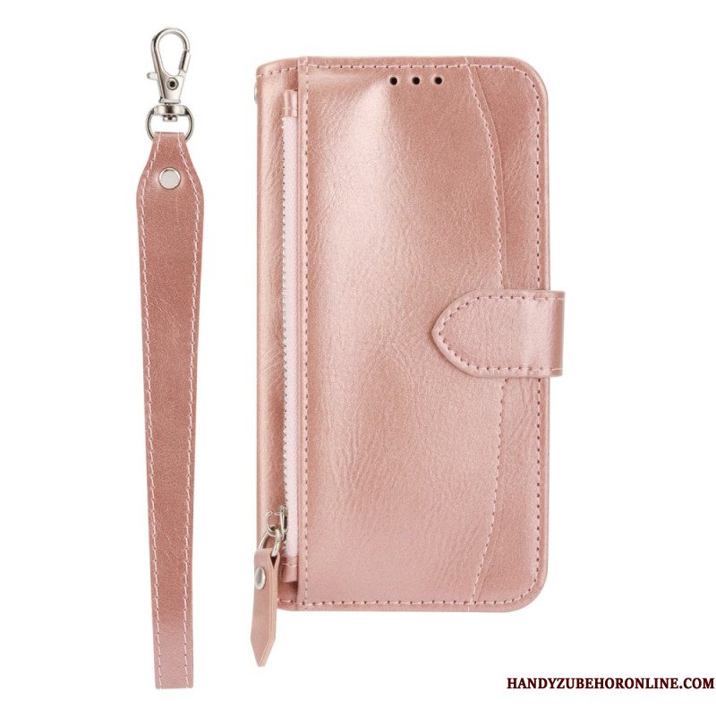 Leren Hoesje Samsung Galaxy S25 5g Vak Met Rits Riem En Schouderriem
