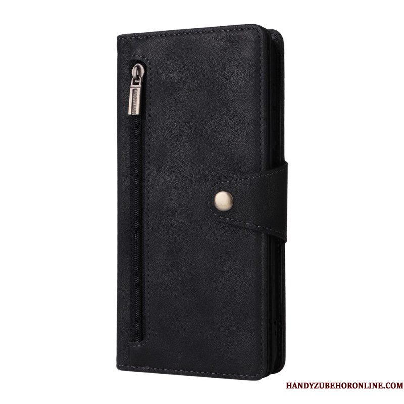 Leren Hoesje Samsung Galaxy S25 Fe Portemonnee Met Rits Bescherming Hoesje