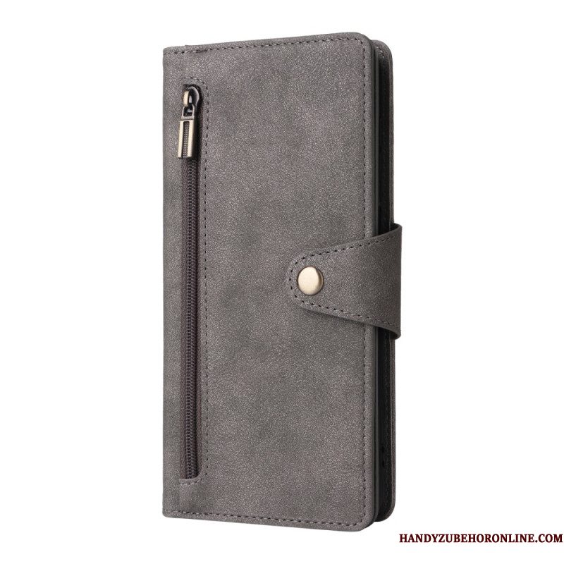 Leren Hoesje Samsung Galaxy S25 Fe Portemonnee Met Rits Bescherming Hoesje