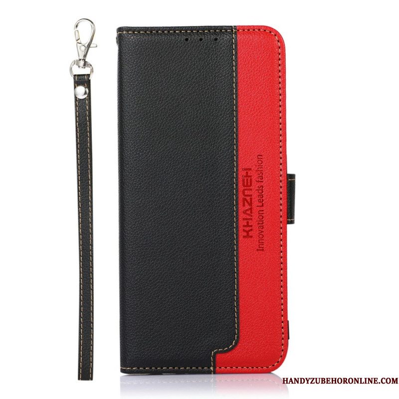 Leren Hoesje Samsung Galaxy S25 Fe Tweekleurige Khazneh Bescherming Hoesje
